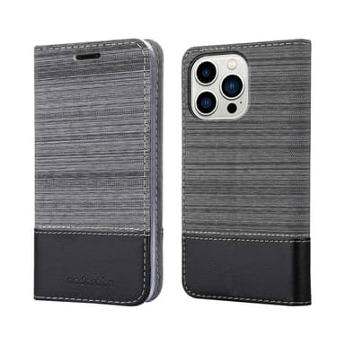 iPhone 14 PRO MAX Suojakuori Lompakkokotelo (harmaa)