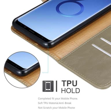 Samsung Galaxy S9 Suojakuori Lompakkokotelo (Ruskea)
