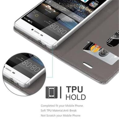Huawei P8 Suojakuori Lompakkokotelo (harmaa)