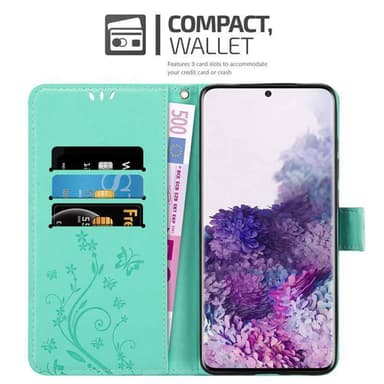 Samsung Galaxy S20 Suojakuori Lompakkokotelo (Turkoosi)