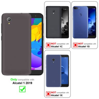 Alcatel 1 2019 Suojakuori Lompakkokotelo (Punainen)