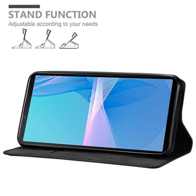 Sony Xperia 10 III Suojakuori Lompakkokotelo (Musta)