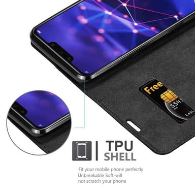Huawei MATE 20 LITE Suojakuori Lompakkokotelo (Musta)
