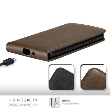 Motorola MOTO E4 Suojakuori Lompakkokotelo (Ruskea)