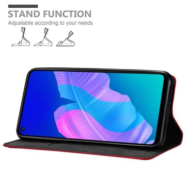 Huawei P40 LITE E Suojakuori Lompakkokotelo (Punainen)