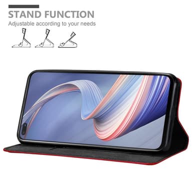 Oppo A92s Suojakuori Lompakkokotelo (Punainen)