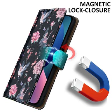 iPhone 13 MINI Suojakuori Lompakkokotelo (Musta)