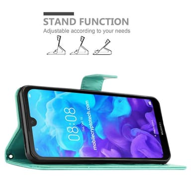 Huawei Y6 PRO 2019 Suojakuori Lompakkokotelo (Turkoosi)