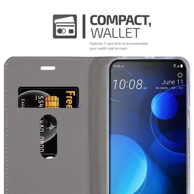 HTC Desire 19 PLUS Suojakuori Lompakkokotelo (Sininen)