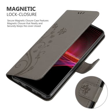 Sony Xperia 1 III Suojakuori Lompakkokotelo (harmaa)