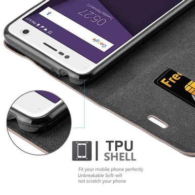 ZTE Blade V8 Suojakuori Lompakkokotelo (Ruskea)