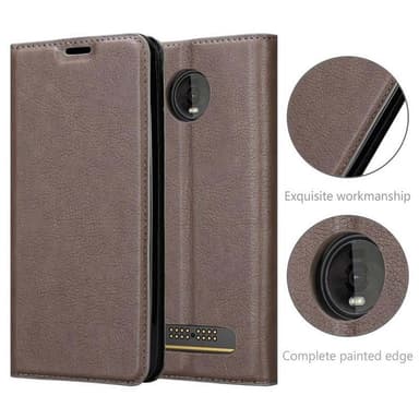 Motorola MOTO Z4 Suojakuori Lompakkokotelo (Ruskea)