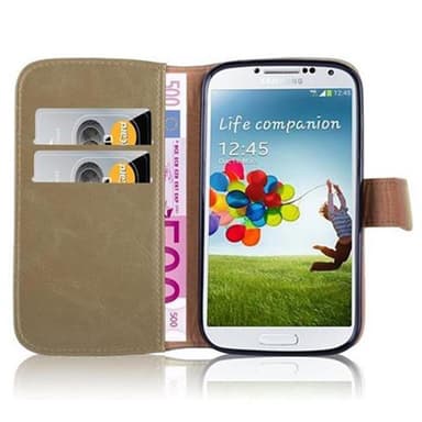 Samsung Galaxy S4 Suojakuori Lompakkokotelo (Ruskea)