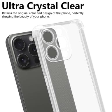 iPhone 15 PRO Suojakuori Kotelo (Läpinäkyvä)