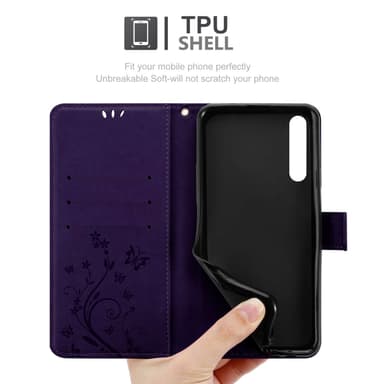 Motorola MOTO G8 Suojakuori Lompakkokotelo (Violetti)