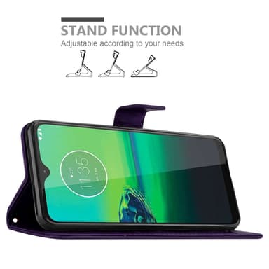 Motorola MOTO G8 Suojakuori Lompakkokotelo (Violetti)