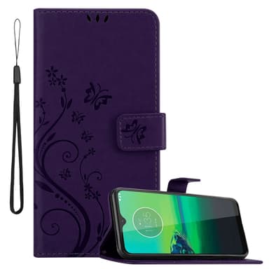 Motorola MOTO G8 Suojakuori Lompakkokotelo (Violetti)