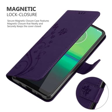 Motorola MOTO G8 Suojakuori Lompakkokotelo (Violetti)