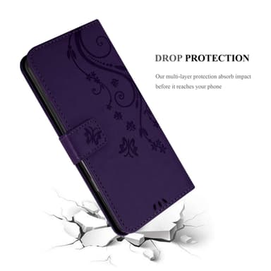 Motorola MOTO G8 Suojakuori Lompakkokotelo (Violetti)
