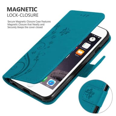 iPhone 6 / 6S Suojakuori Lompakkokotelo (Sininen)