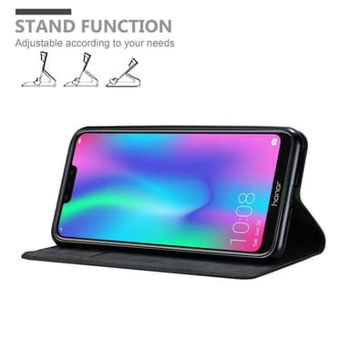 Honor 8C Suojakuori Lompakkokotelo (Musta)
