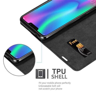 Honor 8C Suojakuori Lompakkokotelo (Musta)