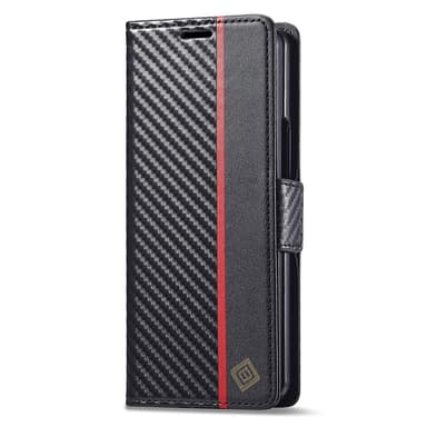 LC.IMEEKE Samsung Galaxy Z Fold6 5G -suojakuori hiilikuitutekstuurilla ja magneettisulkimella