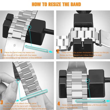 Kellon ranneke ruostumatonta terästä Garmin Fenix 8 (43mm) - Musta