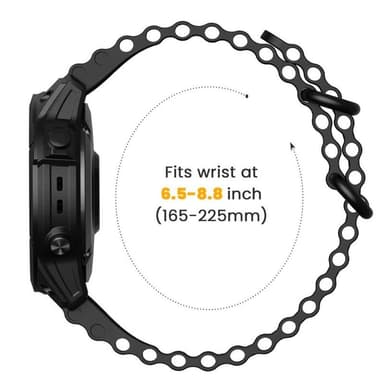 Ocean kellon ranneke Garmin Fenix 8 (51mm) - Musta