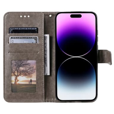 SKALO iPhone 16 Pro Max Mandala lompakkokotelo - Harmaa