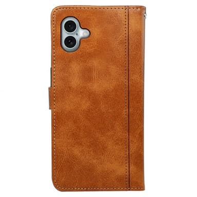 SKALO iPhone 16 Plus Lompakkokotelo PU-nahkaa - Ruskea