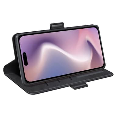SKALO iPhone 16 Plus Premium Wallet Lompakkokotelo - Musta
