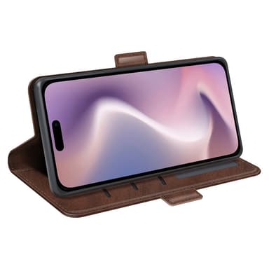 SKALO iPhone 16 Pro Premium Wallet Lompakkokotelo - Ruskea