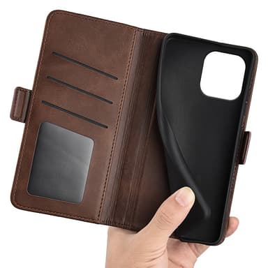 SKALO iPhone 16 Pro Premium Wallet Lompakkokotelo - Ruskea