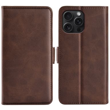SKALO iPhone 16 Pro Premium Wallet Lompakkokotelo - Ruskea