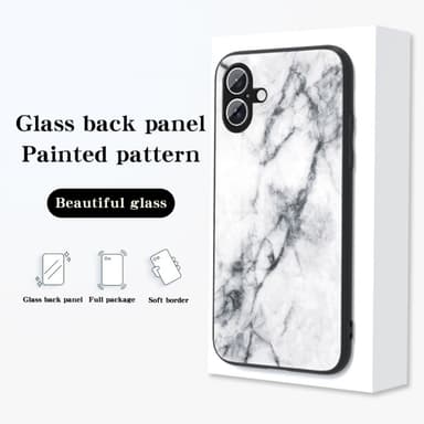 SKALO iPhone 16 Plus Marmori karkaistu lasi TPU-suojakuori - #3