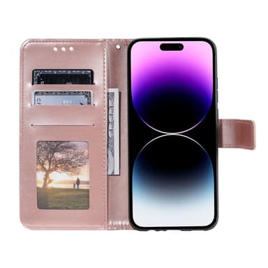 SKALO iPhone 16 Plus Mandala lompakkokotelo - Ruusukulta