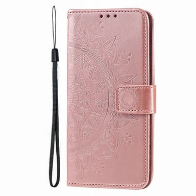 SKALO iPhone 16 Plus Mandala lompakkokotelo - Ruusukulta