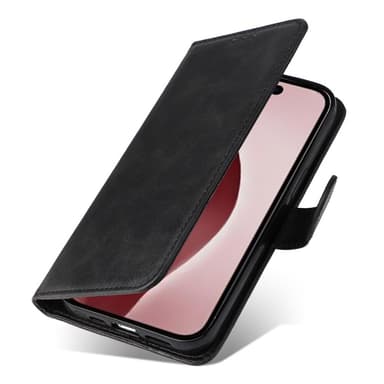 SKALO iPhone 16 Pro PU-nahkainen Lompakkokotelo - Musta