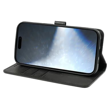 SKALO iPhone 16 Plus Lompakkokotelo PU-nahkaa - Musta