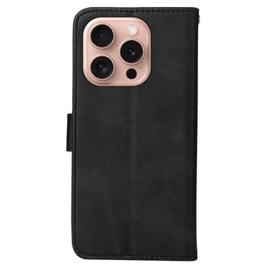 SKALO iPhone 16 Pro PU-nahkainen Lompakkokotelo - Musta