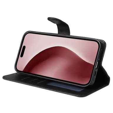 SKALO iPhone 16 Pro PU-nahkainen Lompakkokotelo - Musta