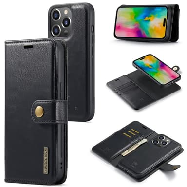 DG MING iPhone 16 Pro Max 2-in-1 magneetti lompakkokotelo - Musta