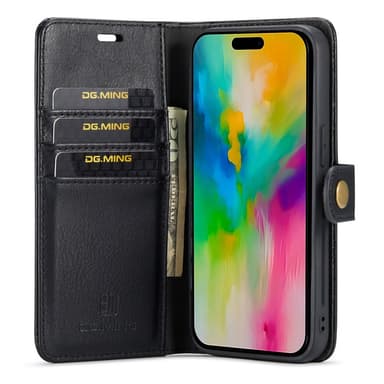 DG MING iPhone 16 Pro Max 2-in-1 magneetti lompakkokotelo - Musta