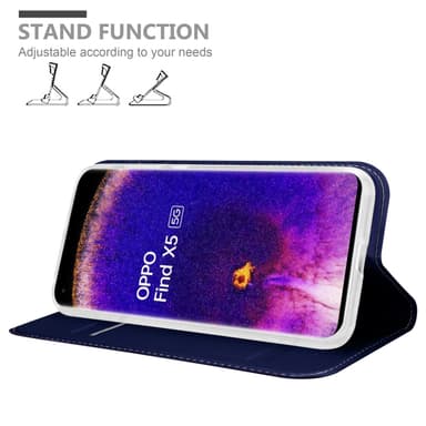 Oppo FIND X5 Suojakuori Lompakkokotelo (Sininen)