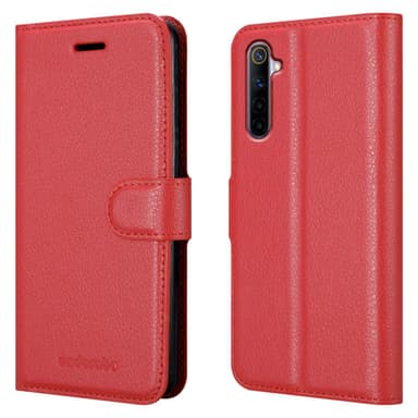 Realme 6 4G / 6s Suojakuori Lompakkokotelo (Punainen)