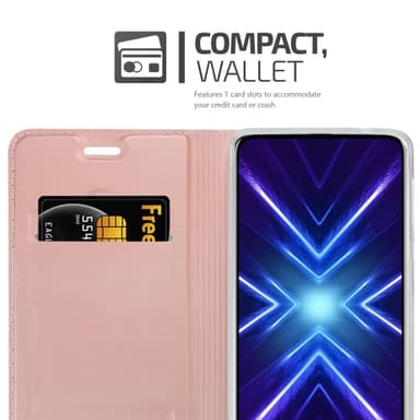 Honor 9X Suojakuori Lompakkokotelo (Vaaleanpunainen)