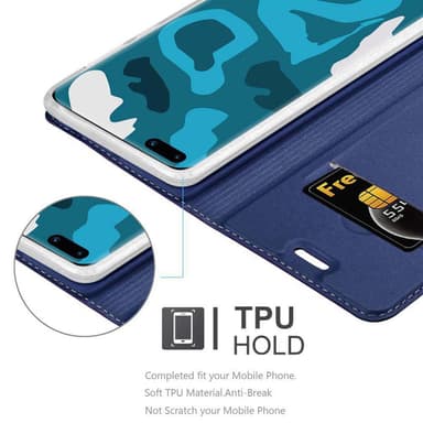 Huawei P40 Suojakuori Lompakkokotelo (Sininen)