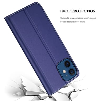 iPhone 12 MINI Suojakuori Lompakkokotelo (Sininen)