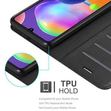 Samsung Galaxy A31 Suojakuori Lompakkokotelo (Musta)